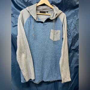 Fission Blue and Gray Men's Hoodie Shirt with pocket